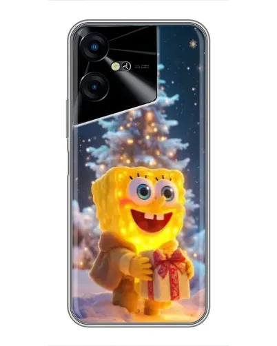 Чехол для TECNO POVA Neo 3 с картинкой «Рождественский Спанч Боб»