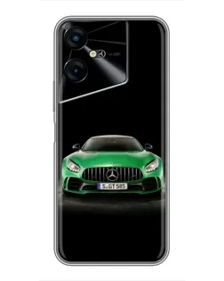 Чехол для TECNO POVA Neo 3 с картинкой «Mercedes — неоновый лого»