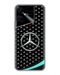 Чехол для TECNO POVA Neo 3 с картинкой «Mercedes — бирюзовый акцент»