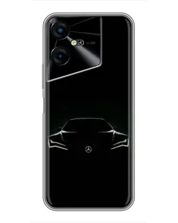 Чехол для TECNO POVA Neo 3 с картинкой «Mercedes — силуэт авто»