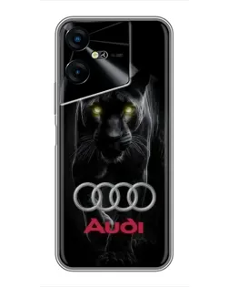 Чехол для TECNO POVA Neo 3 с картинкой «Пантера и Audi»