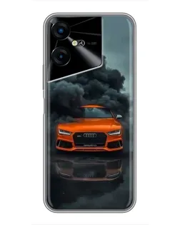 Чехол для TECNO POVA Neo 3 с картинкой «Audi в облаках дыма»