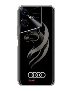 Чехол для TECNO POVA Neo 3 с картинкой «Графика — пантера и Audi»