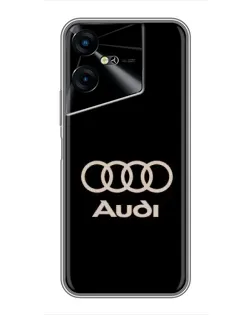 Чехол для TECNO POVA Neo 3 с картинкой «Audi — золотой логотип»