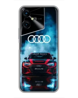 Чехол для TECNO POVA Neo 3 с картинкой «Audi Sport — неон»