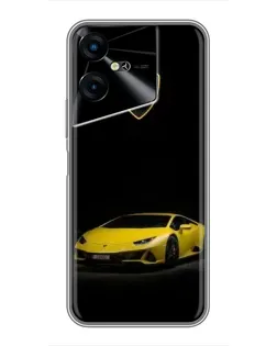 Чехол для TECNO POVA Neo 3 с картинкой «Lamborghini желтый акцент»