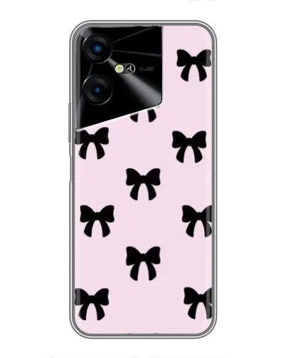 Чехол для TECNO POVA Neo 3 с картинкой «Черные банты Coquette»