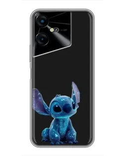 Чехол для TECNO POVA Neo 3 с картинкой «Стич на черном»