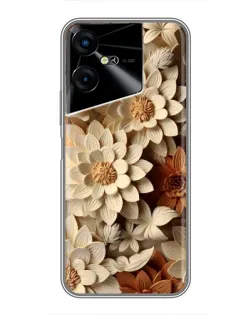 Чехол для TECNO POVA Neo 3 с картинкой «Бежевый флористический декор» Чехол для TECNO POVA Neo 3 с картинкой «Бежевый флористический декор»