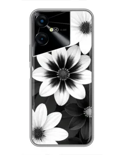 Чехол для TECNO POVA Neo 3 с картинкой «Монохромные астры» Чехол для TECNO POVA Neo 3 с картинкой «Монохромные астры»