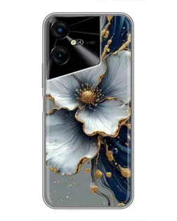 Чехол для TECNO POVA Neo 3 с картинкой «Белый цветок и золотой флюид» Чехол для TECNO POVA Neo 3 с картинкой «Белый цветок и золотой флюид»