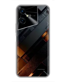 Чехол для TECNO POVA Neo 3 с картинкой «Черные геометрические блоки»