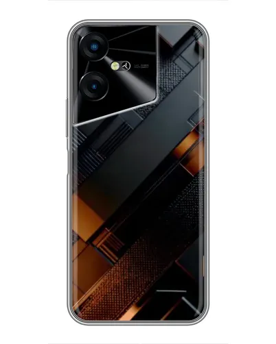 Чехол для TECNO POVA Neo 3 с картинкой «Черные геометрические блоки» Чехол для TECNO POVA Neo 3 с картинкой «Черные геометрические блоки»