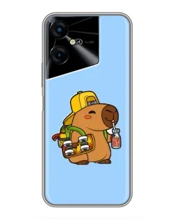Чехол для TECNO POVA Neo 3 с картинкой «Капибара на скейте»