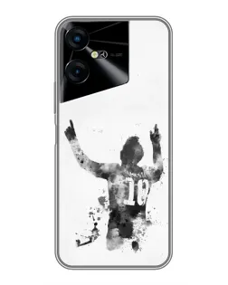 Чехол для TECNO POVA Neo 3 с картинкой «Черно-белый силуэт Месси» Чехол для TECNO POVA Neo 3 с картинкой «Черно-белый силуэт Месси»