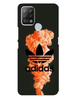 Чохол для TECNO Pova з картинкою «Помаранчевий дим Adidas»