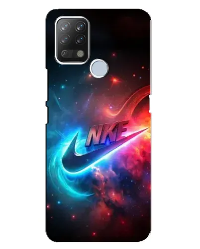 Чехол для TECNO Pova с картинкой «Огненный логотип Nike»