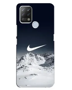 Чехол для TECNO Pova с картинкой «Nike — зимние горы»
