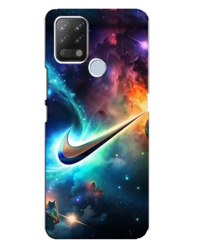 Чехол для TECNO Pova с картинкой «Космический Nike Swoosh»
