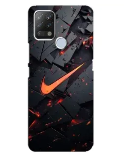 Чехол для TECNO Pova с картинкой «Nike — эффект разломов»