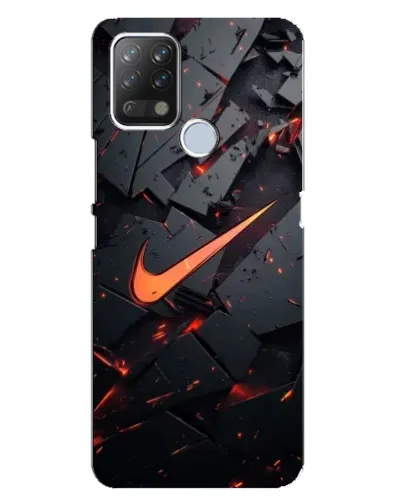 Чехол для TECNO Pova с картинкой «Nike — эффект разломов»