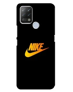 Чехол для TECNO Pova с картинкой «Золотой логотип Nike»