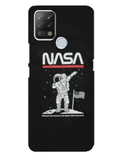 Чохол для TECNO Pova з картинкою «NASA — крокуємо по Місяцю»