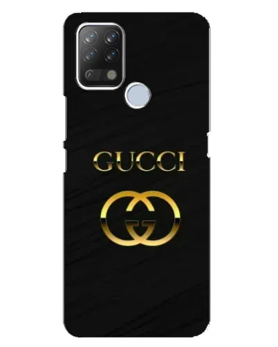 Чехол для TECNO Pova с картинкой «Золотой логотип Gucci»