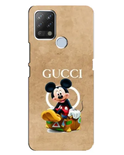 Чехол для TECNO Pova с картинкой «Микки Маус Gucci — крафт»