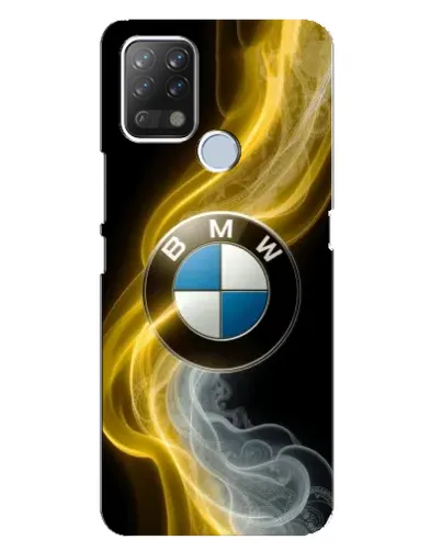 Чехол для TECNO Pova с картинкой «Золотистый дым BMW»