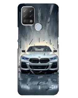 Чехол для TECNO Pova с картинкой «BMW в свете фар»