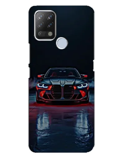 Чехол для TECNO Pova с картинкой «BMW на мокрой дороге»