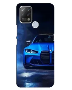Чехол для TECNO Pova с картинкой «Голубая BMW M4»