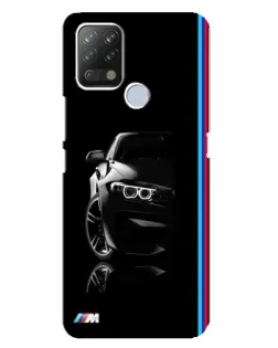 Чехол для TECNO Pova с картинкой «Силуэт BMW в темноте»