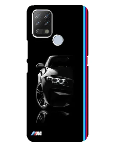 Чехол для TECNO Pova с картинкой «Силуэт BMW в темноте»