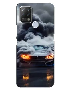 Чехол для TECNO Pova с картинкой «BMW в дыму»