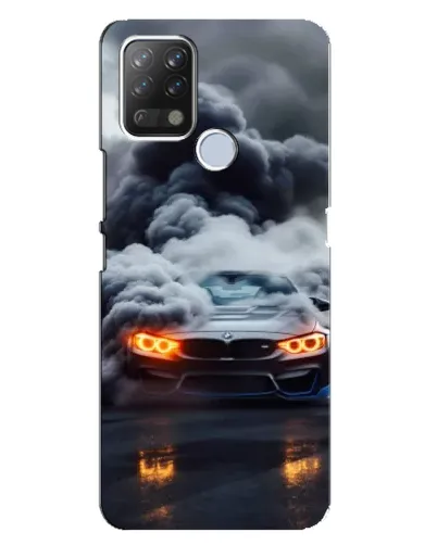 Чехол для TECNO Pova с картинкой «BMW в дыму»