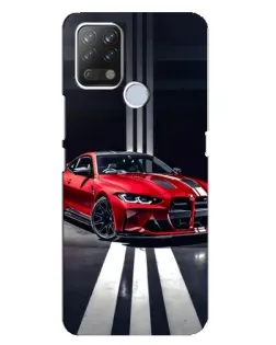 Чехол для TECNO Pova с картинкой «Красная BMW на дороге»