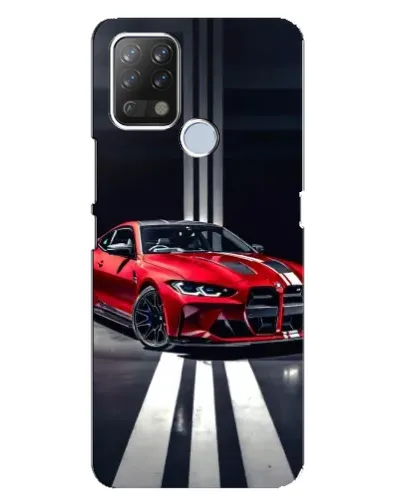 Чехол для TECNO Pova с картинкой «Красная BMW на дороге»