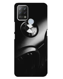 Чехол для TECNO Pova с картинкой «Эмблема BMW — макро»