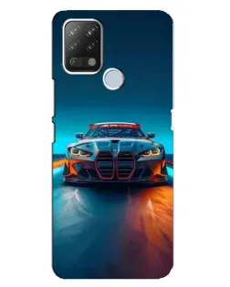 Чехол для TECNO Pova с картинкой «BMW — огни неона»
