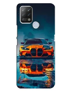 Чехол для TECNO Pova с картинкой «BMW — золотая эмблема»