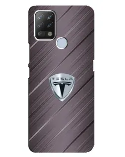 Чехол для TECNO Pova с картинкой «Металлическая текстура Tesla»
