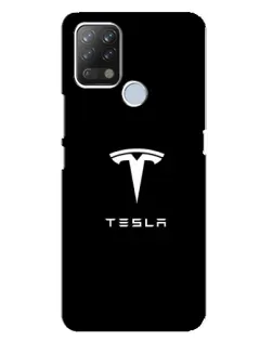 Чехол для TECNO Pova с картинкой «Tesla White Logo»