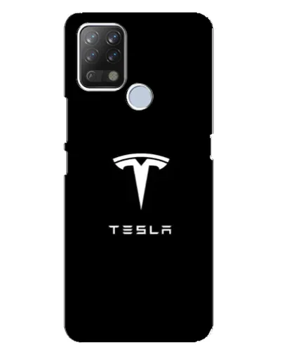 Чехол для TECNO Pova с картинкой «Tesla White Logo»