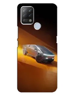 Чехол для TECNO Pova с картинкой «Cybertruck в пустыне»