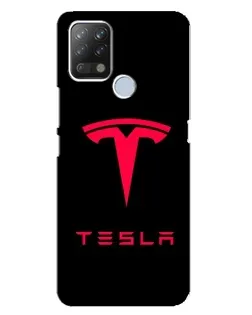 Чехол для TECNO Pova с картинкой «Tesla Red Logo»