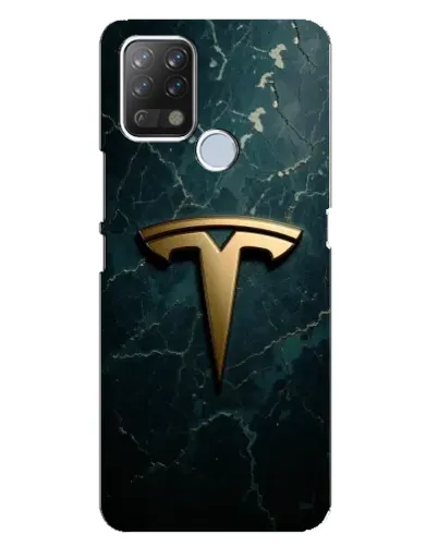 Чехол для TECNO Pova с картинкой «Мраморная Tesla Gold»