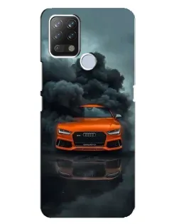 Чехол для TECNO Pova с картинкой «Audi в облаках дыма»