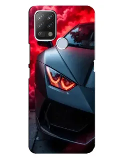 Чехол для TECNO Pova с картинкой «Lamborghini красное сияние»